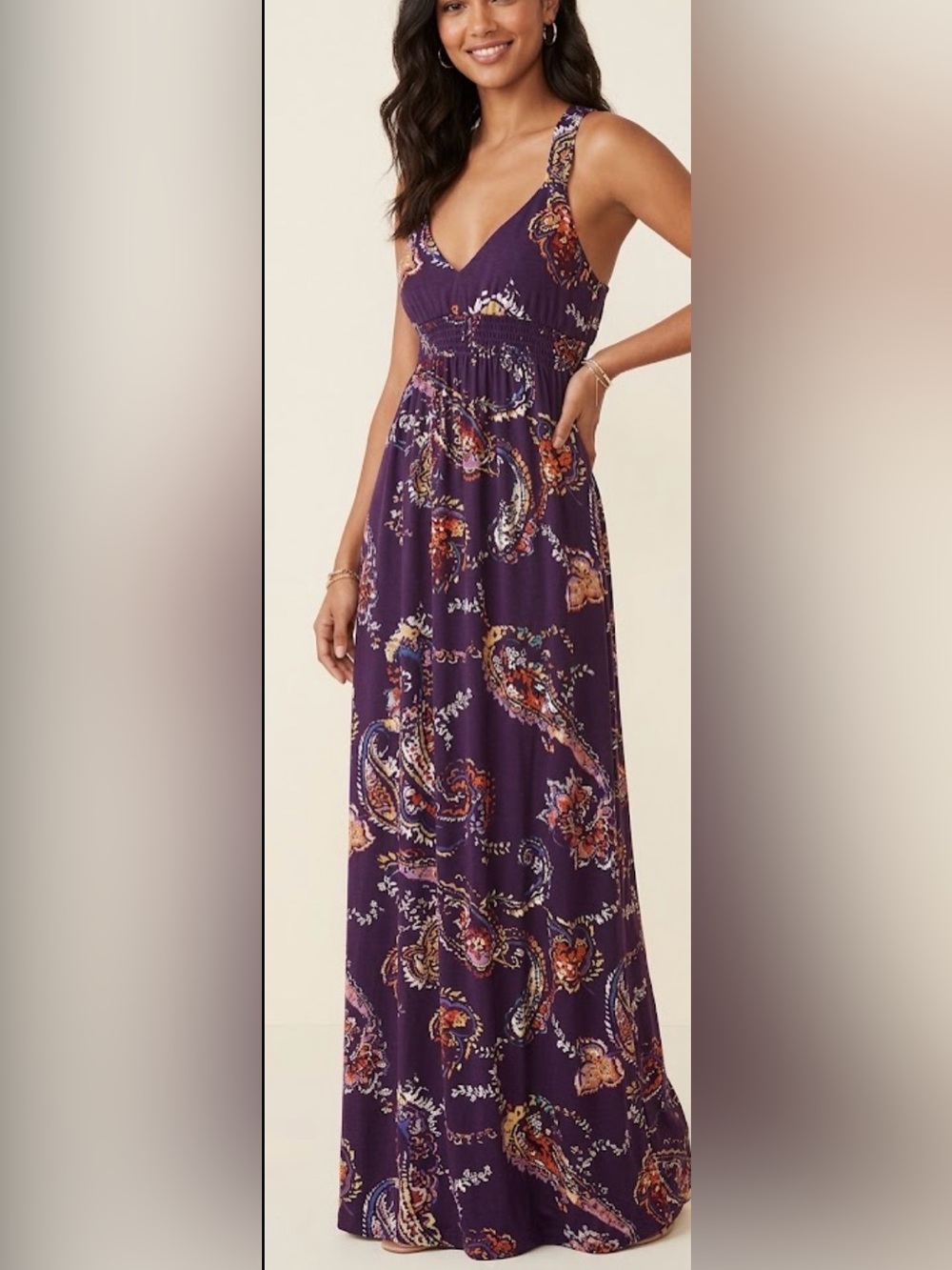 Express maxi dress size, large purple, beautiful paisley motif